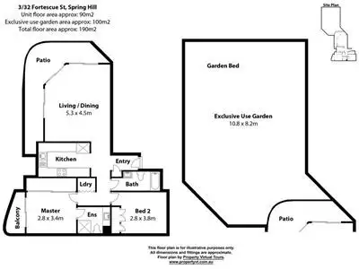 Floorplan of Homely unit listing, 3/32 Fortescue Street, Spring Hill QLD 4000