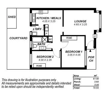 Floorplan of Homely flat listing, 3/41 Ledger Road, Beverley SA 5009