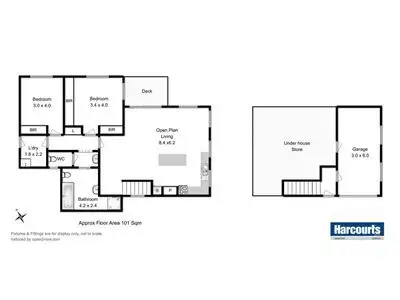 Floorplan of Homely unit listing, 1&2/168 Tollard Drive, Rokeby TAS 7019