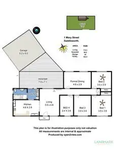 Floorplan of Homely house listing, 1 Mary Street, Saddleworth SA 5413