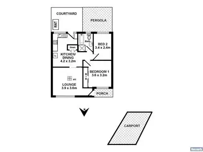 Floorplan of Homely unit listing, 3/1 William Street, Glengowrie SA