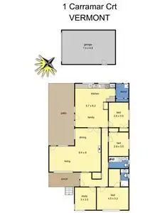 Floorplan of Homely house listing, 1 Carramar Court, Vermont VIC 3133