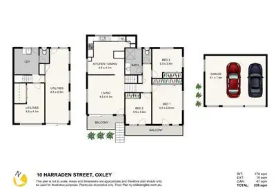 Floorplan of Homely house listing, 10 Harraden Street, Oxley QLD 4075