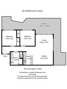 Floorplan of Homely apartment listing, 38/166 Bathurst Street, Hobart TAS 7000