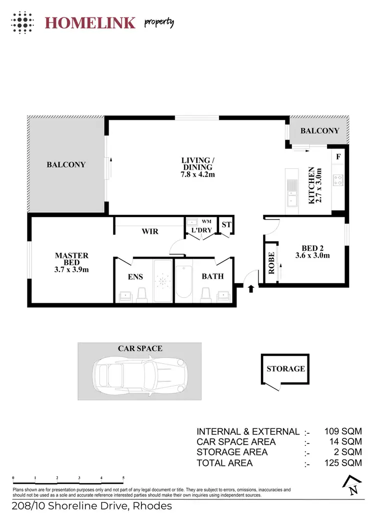 Floorplan of Homely apartment listing, 208/10 Shoreline Drive, Rhodes NSW 2138