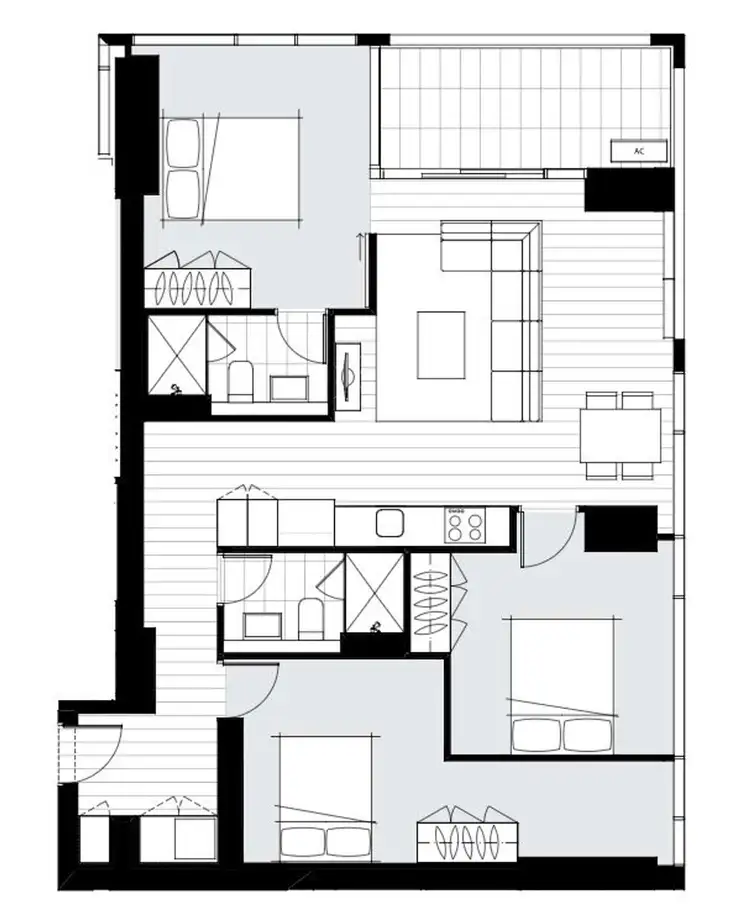 Floorplan of Homely apartment listing, 3602/38 Rose Lane, Melbourne VIC 3000