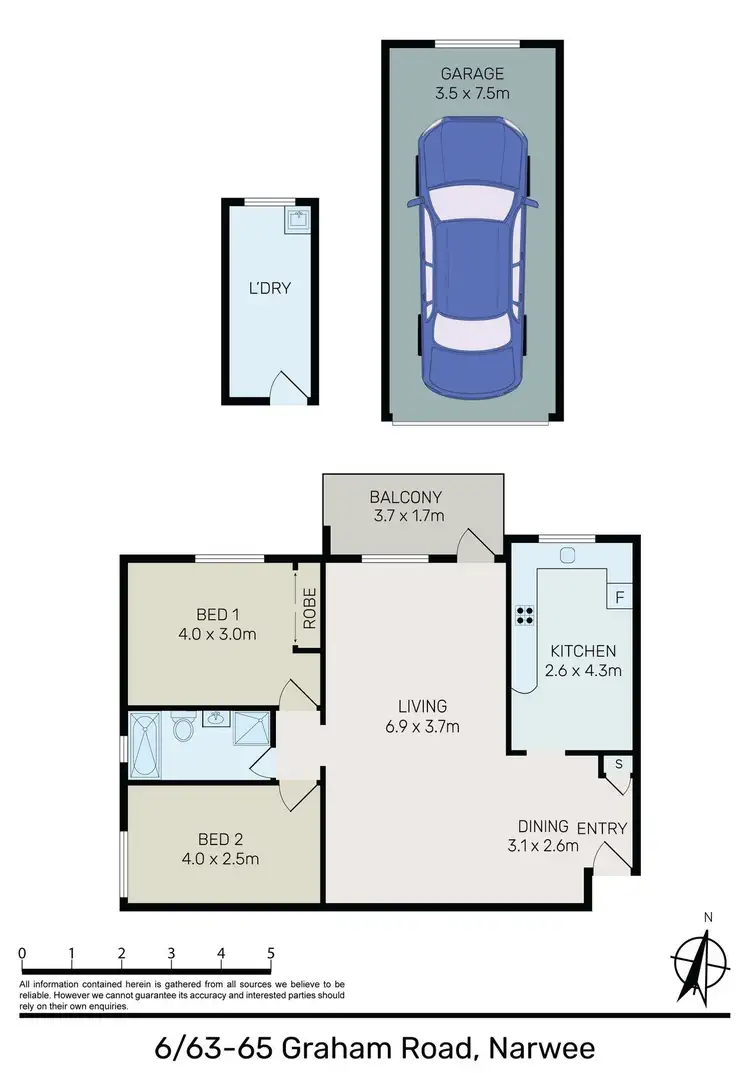 Floorplan of Homely unit listing, 6/63-65 Graham Road, Narwee NSW 2209