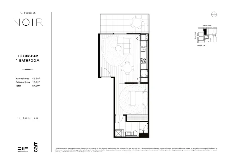 Floorplan of Homely apartment listing, 411/8 Garden Street, South Yarra VIC 3141