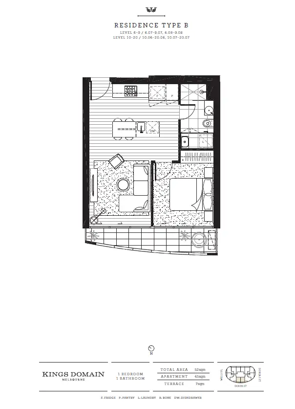 Floorplan of Homely apartment listing, 708/68-70 Dorcas Street, Southbank VIC 3006