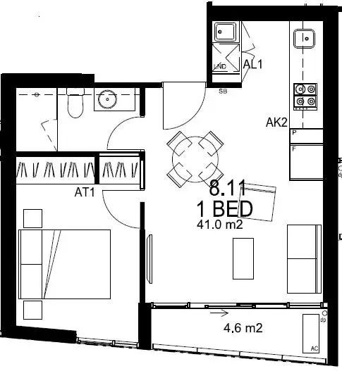 Floorplan of Homely apartment listing, 811/338 Kings Way, South Melbourne VIC 3205