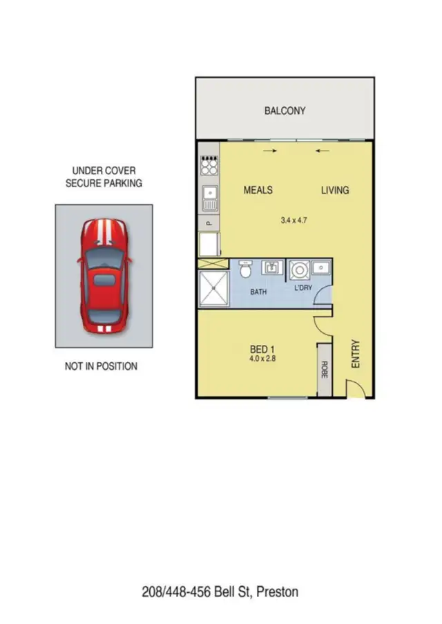 Floorplan of Homely apartment listing, 208/446-456 Bell Street, Preston VIC 3072