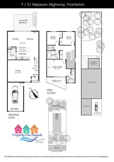 Floorplan of Homely townhouse listing, 7/51 Nepean Highway, Seaford VIC 3198