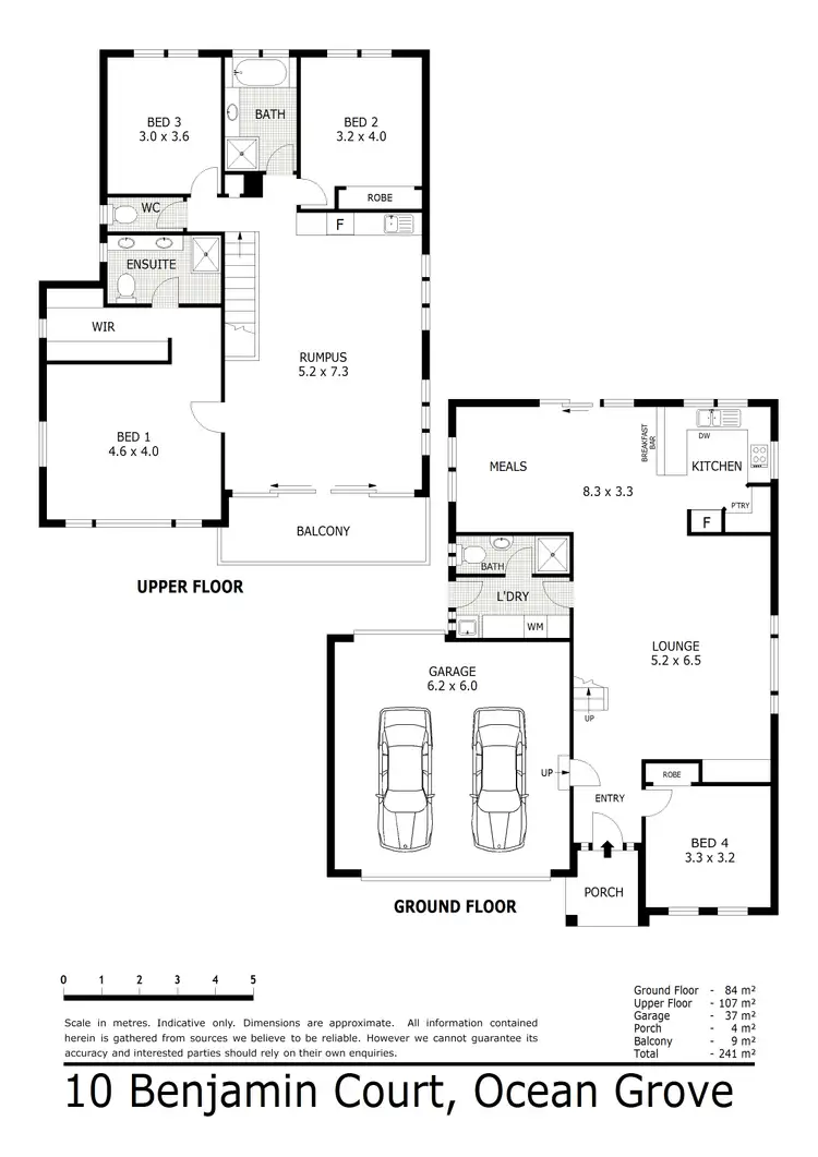 Floorplan of Homely house listing, 10 Benjamin Court, Ocean Grove VIC 3226