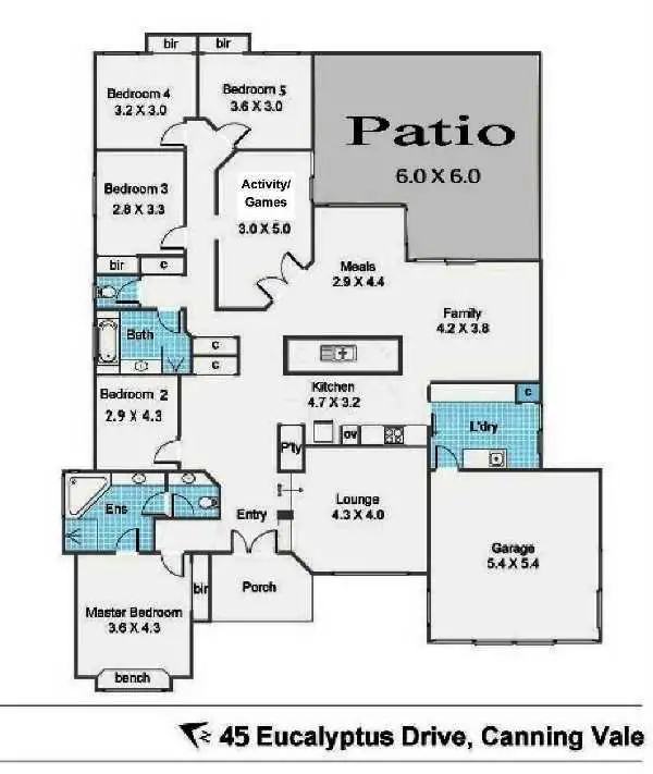 Floorplan of Homely house listing, 45 Eucalyptus Boulevard, Canning Vale WA 6155