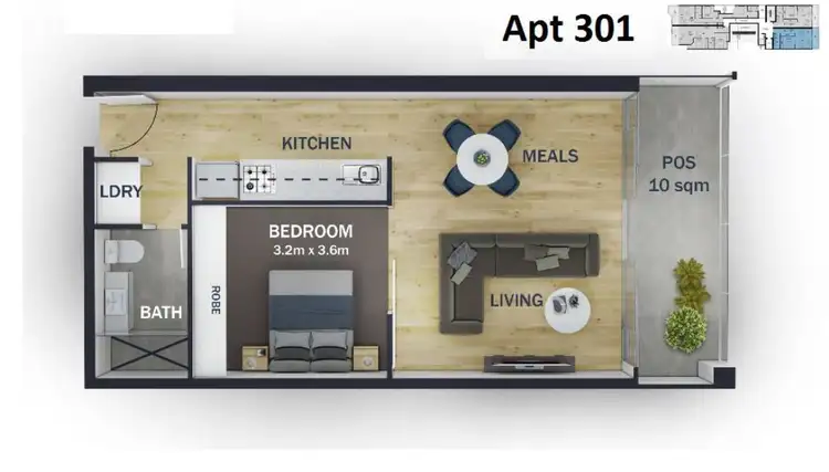 Floorplan of Homely apartment listing, 301/66 Station Street, Fairfield VIC 3078