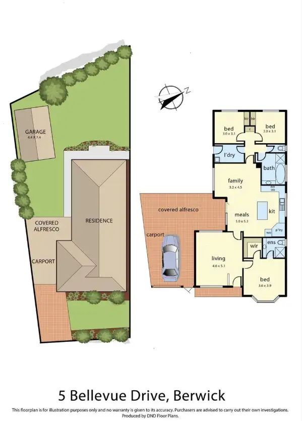 Floorplan of Homely house listing, 5 Bellevue Drive, Berwick VIC 3806