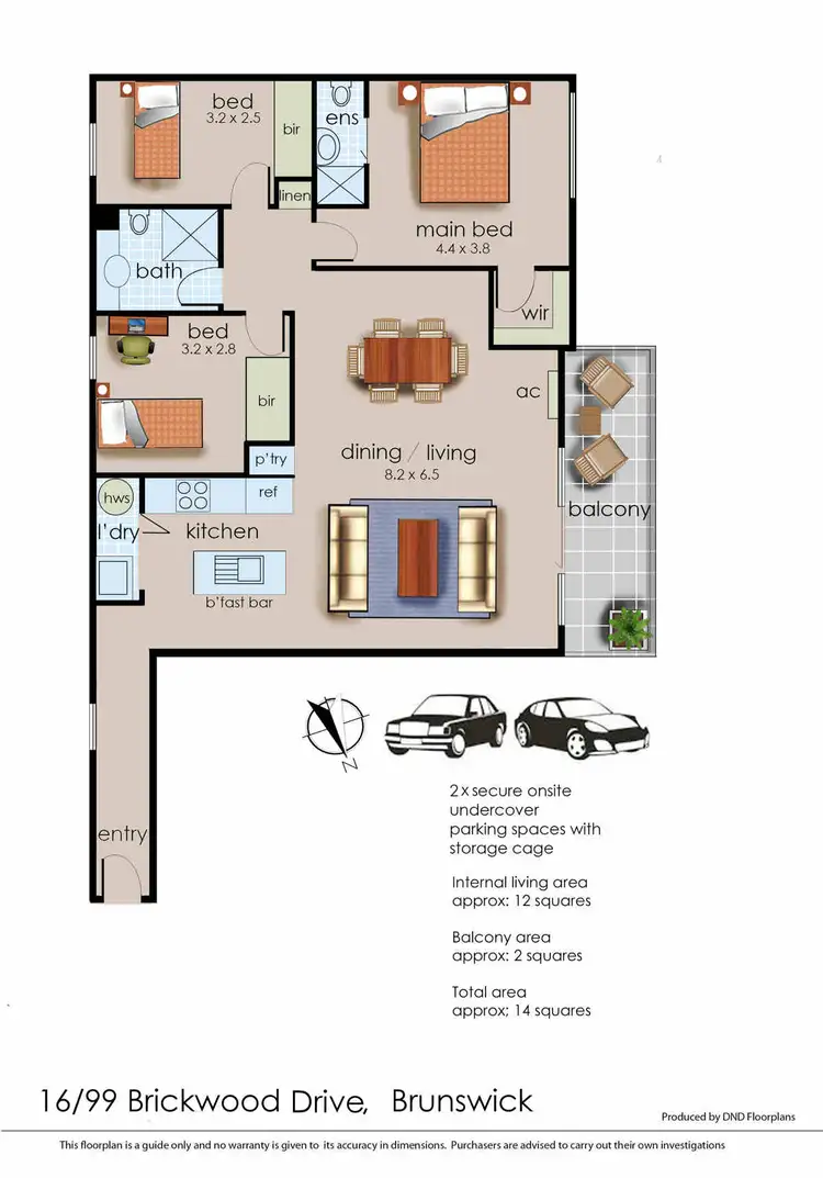 Floorplan of Homely house listing, 16/99 Brickworks Drive, Brunswick VIC 3056