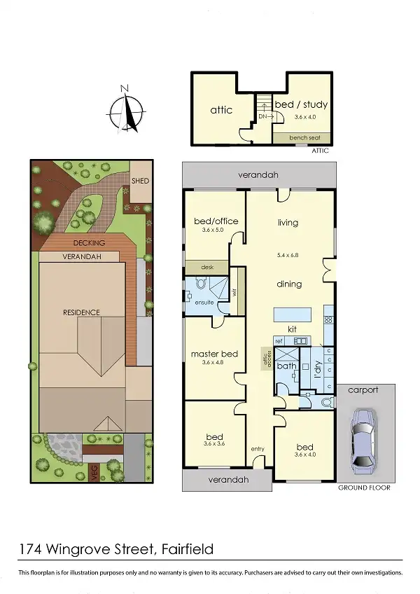 Floorplan of Homely house listing, 174 Wingrove Street, Fairfield VIC 3078