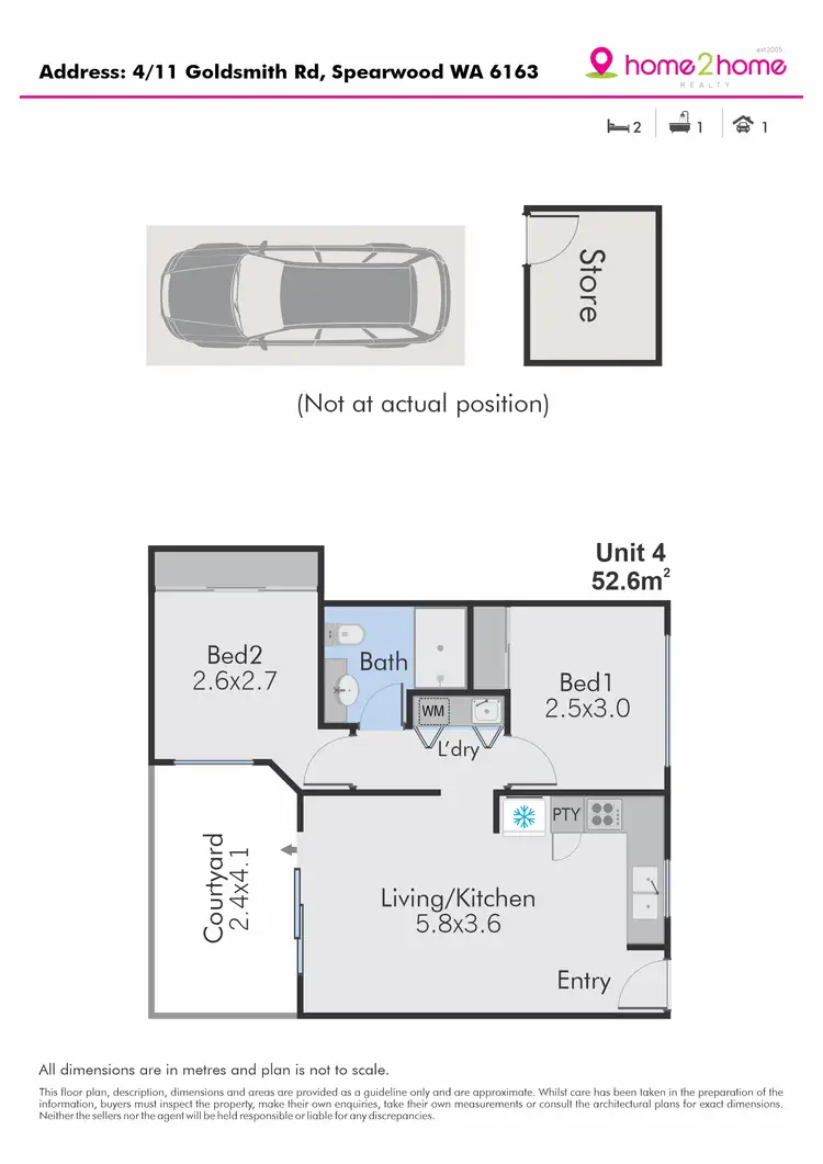 Floorplan of Homely apartment listing, 4/11 Goldsmith Road, Spearwood WA 6163