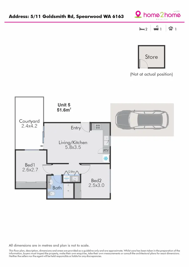 Floorplan of Homely apartment listing, 5/11 Goldsmith Road, Spearwood WA 6163