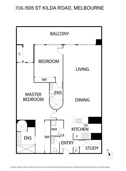 Floorplan of Homely apartment listing, 706/505 Saint Kilda Road, Melbourne VIC 3004