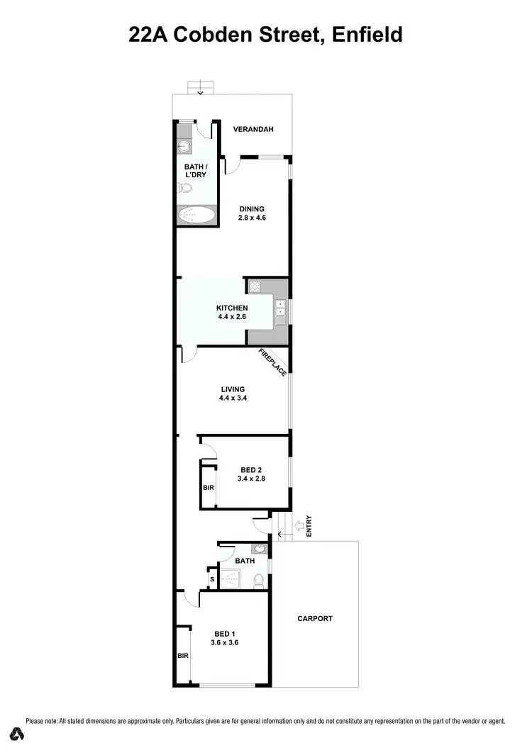 Floorplan of Homely semi-detached listing, 22a Cobden Street, Enfield NSW 2136