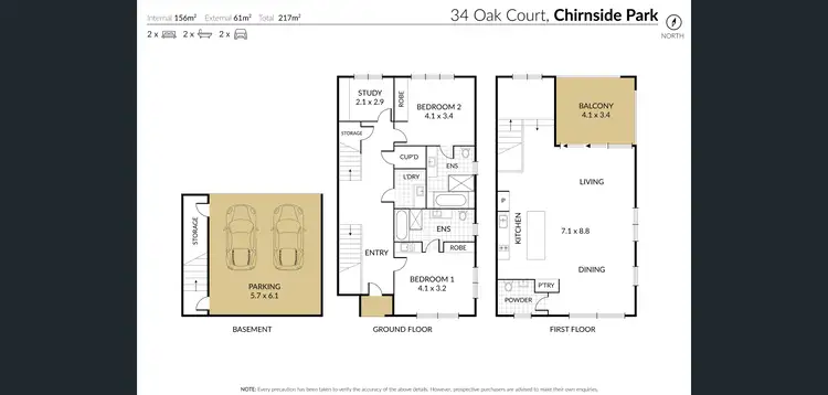 Floorplan of Homely townhouse listing, 34 Oak Court, Chirnside Park VIC 3116