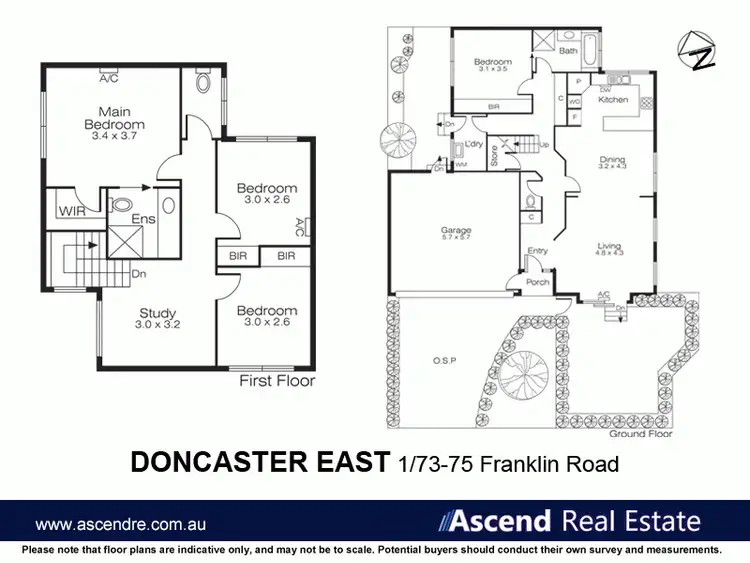 Floorplan of Homely townhouse listing, Unit 1/73-75 Franklin Road, Doncaster East VIC 3109