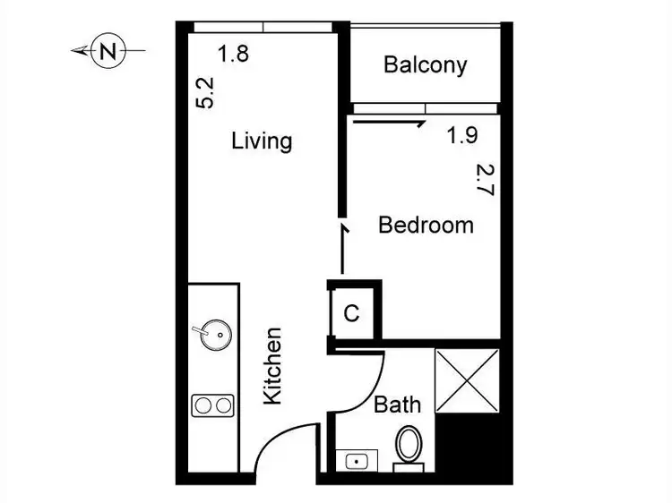 Floorplan of Homely apartment listing, 303/60 Garden Street, South Yarra VIC 3141