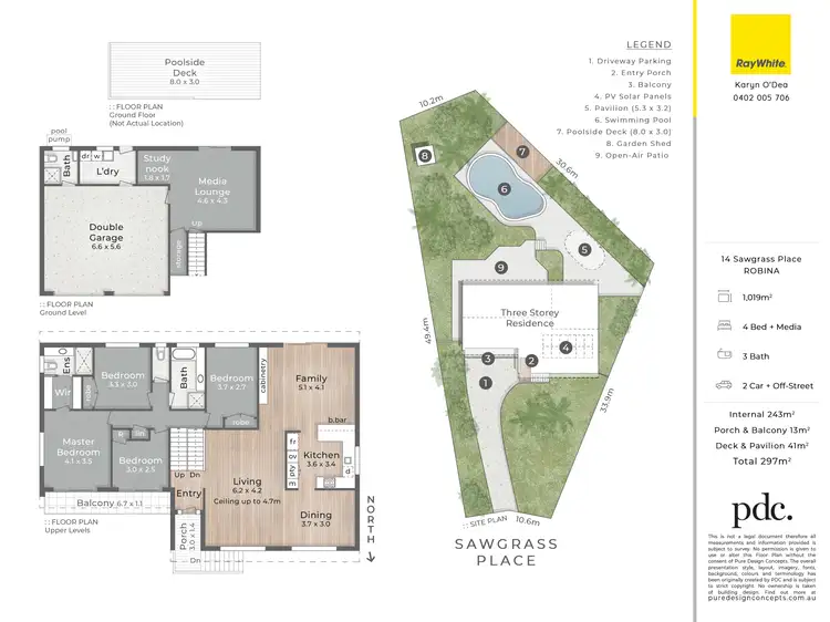 Floorplan of Homely house listing, 14 Sawgrass Place, Robina QLD 4226