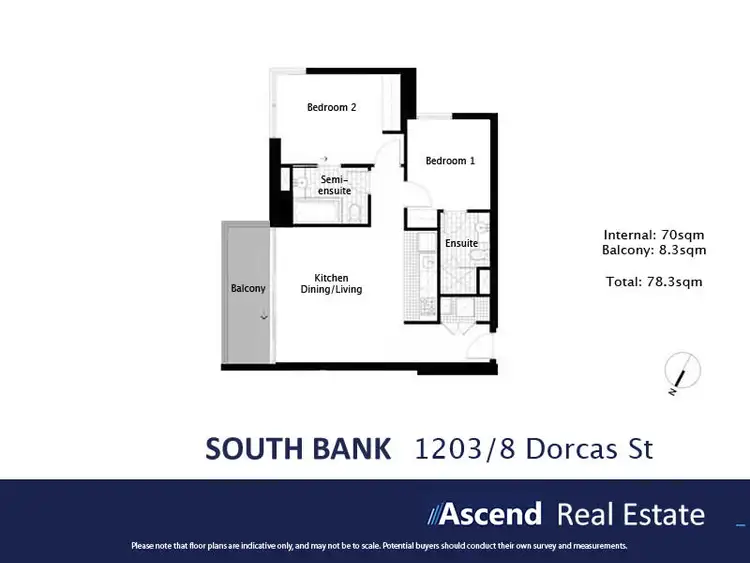 Floorplan of Homely apartment listing, 1203/8 Dorcas Street, Southbank VIC 3006