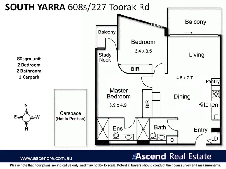 Floorplan of Homely apartment listing, 608s/227-233 Toorak Road, South Yarra VIC 3141