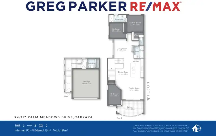 Floorplan of Homely townhouse listing, 94/117-139 Palm Meadows Drive, Carrara QLD 4211