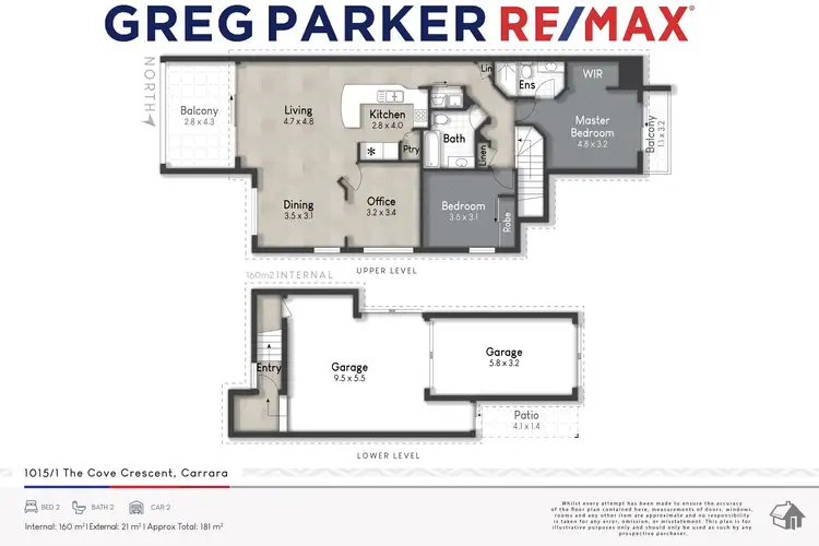 Floorplan of Homely townhouse listing, 1015/1 The Cove Crescent, Carrara QLD 4211
