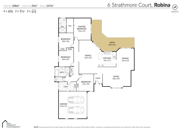Floorplan of Homely house listing, 6 Strathmore Court, Robina QLD 4226