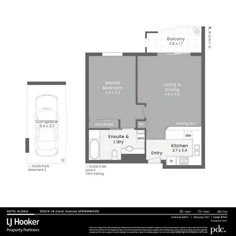 Floorplan of Homely apartment listing, 310/14-16 Carol Avenue, Springwood QLD 4127