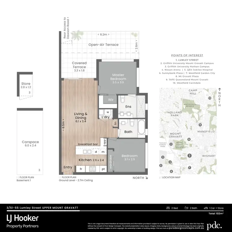 Floorplan of Homely apartment listing, 3/55 Lumley Street, Upper Mount Gravatt QLD 4122