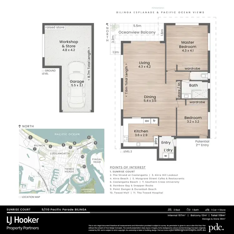 Floorplan of Homely apartment listing, 5/110 Pacific Parade, Bilinga QLD 4225