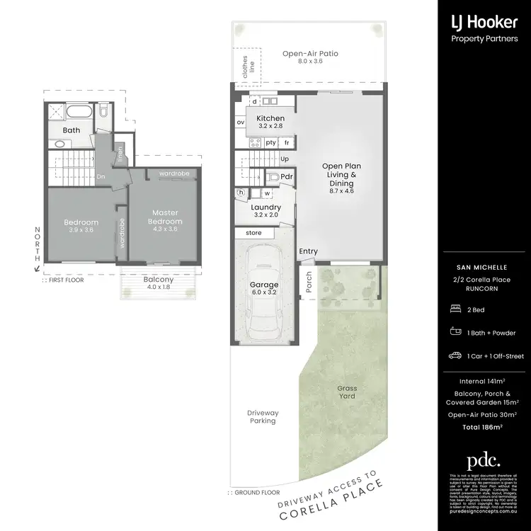 Floorplan of Homely townhouse listing, 2/2 Corella Place, Runcorn QLD 4113