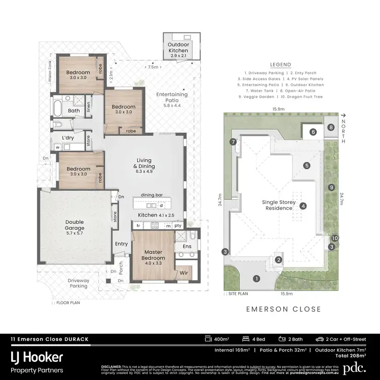 Floorplan of Homely house listing, 11 Emerson Close, Durack QLD 4077