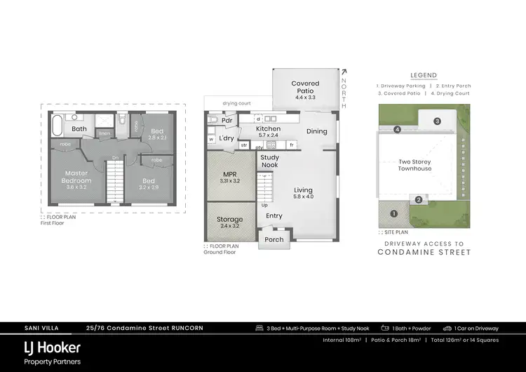 Floorplan of Homely townhouse listing, 25/76 Condamine Street, Runcorn QLD 4113