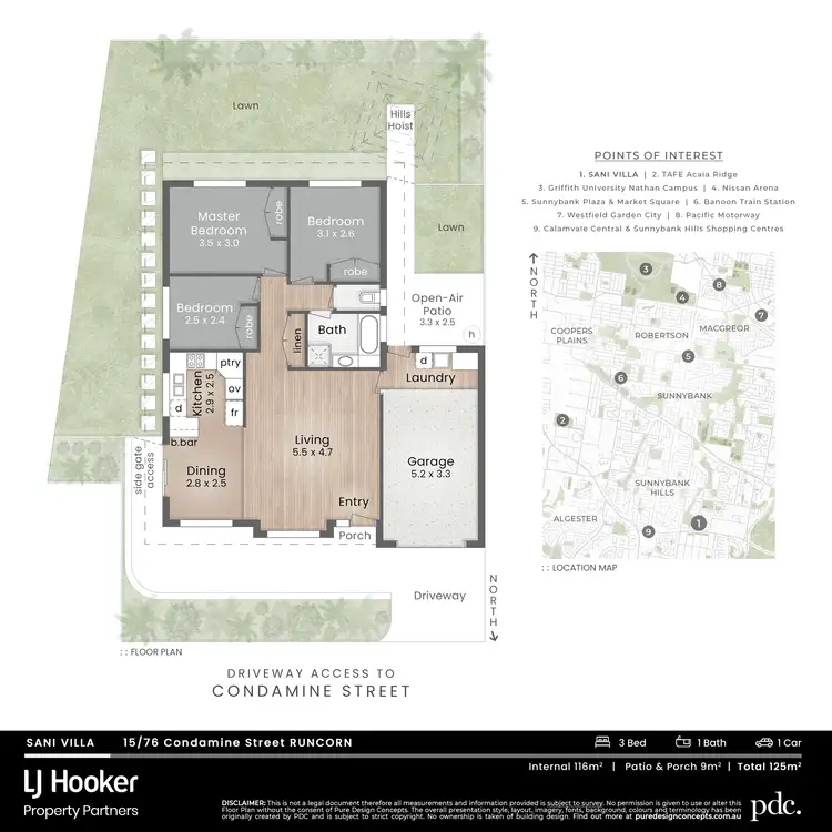 Floorplan of Homely townhouse listing, 15/76 Condamine Street, Runcorn QLD 4113