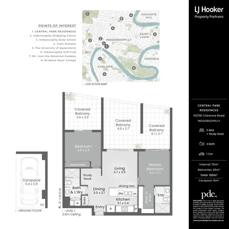 Floorplan of Homely apartment listing, 113/181 Clarence Road, Indooroopilly QLD 4068