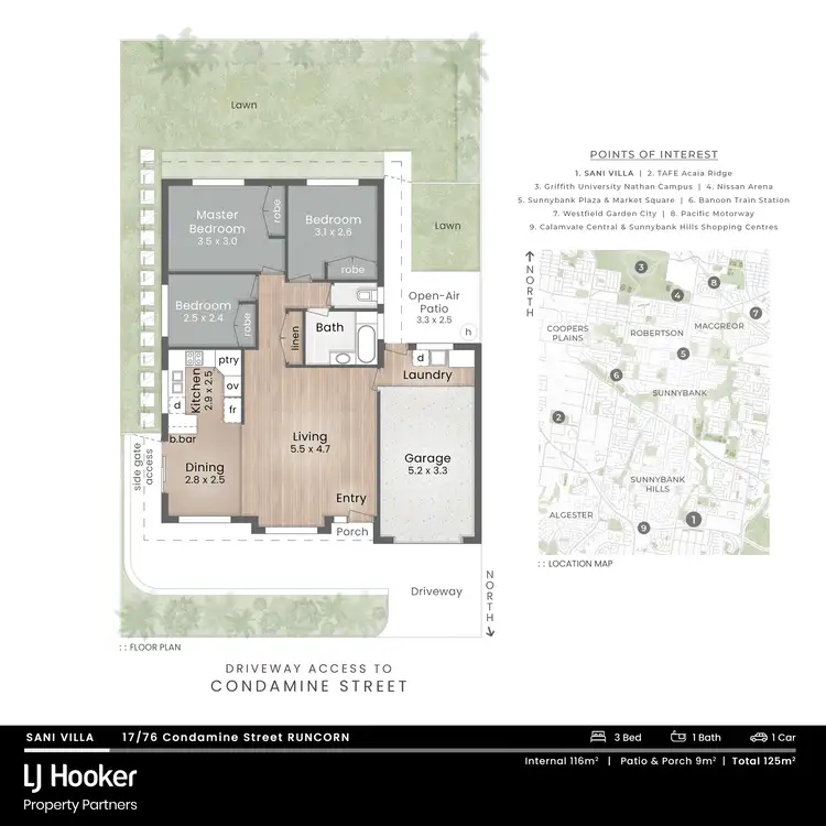 Floorplan of Homely townhouse listing, 17/76 Condamine Street, Runcorn QLD 4113