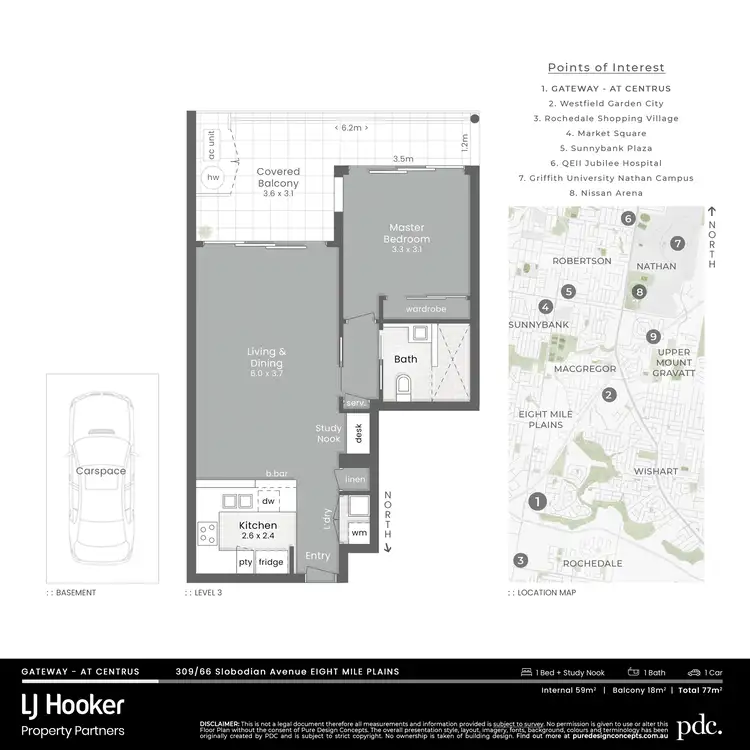 Floorplan of Homely apartment listing, 309/66 Slobodian Avenue, Eight Mile Plains QLD 4113