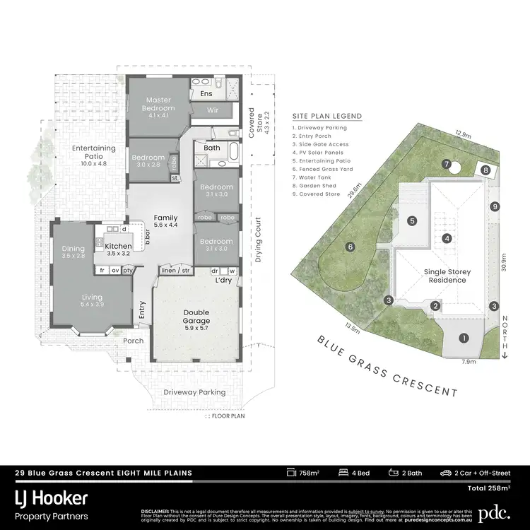 Floorplan of Homely house listing, 29 Blue Grass Crescent, Eight Mile Plains QLD 4113