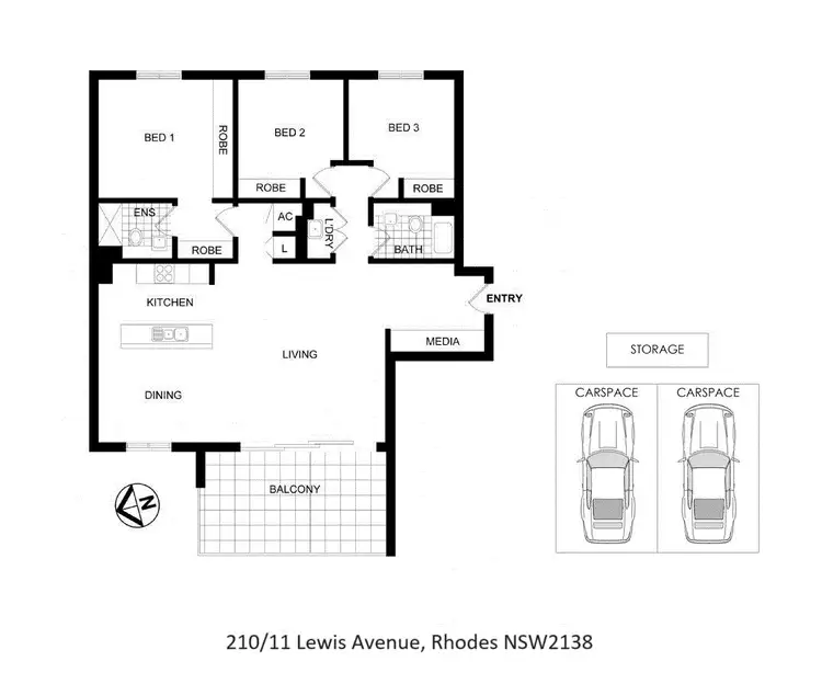 Floorplan of Homely apartment listing, 210/11 Lewis Avenue, Rhodes NSW 2138