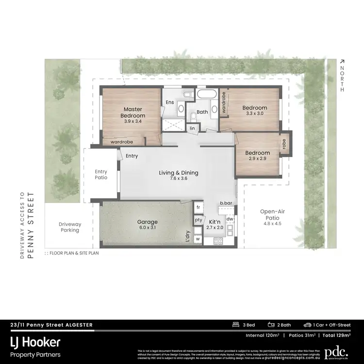 Floorplan of Homely townhouse listing, 23/11 Penny Street, Algester QLD 4115