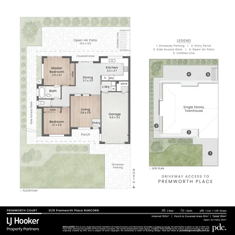 Floorplan of Homely townhouse listing, 31/9 Premworth Place, Runcorn QLD 4113