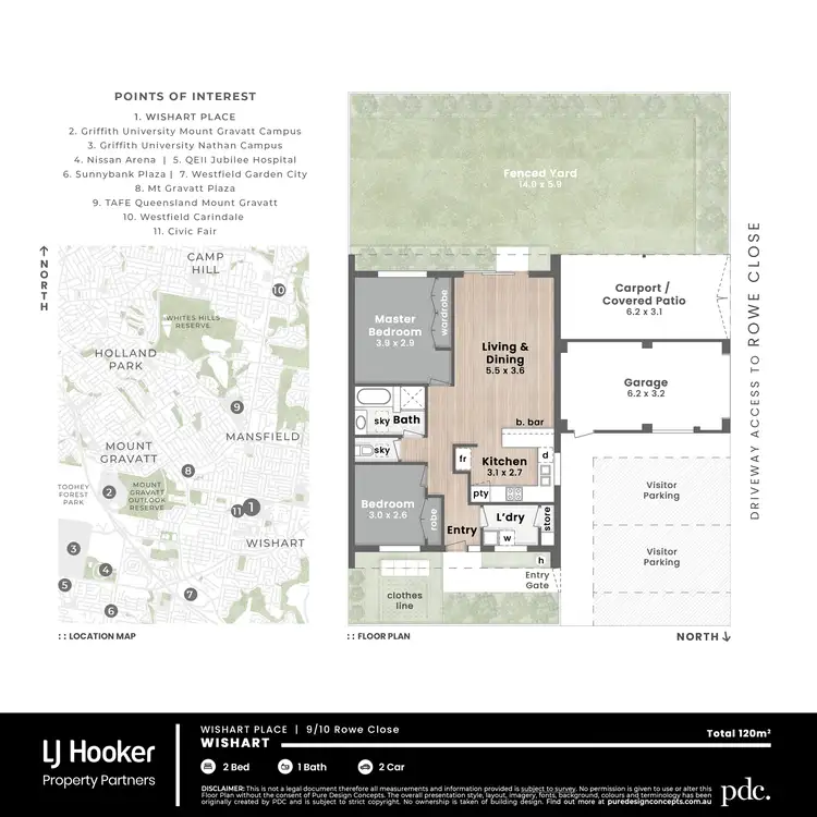 Floorplan of Homely villa listing, 9/10 Rowe Close, Wishart QLD 4122
